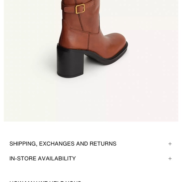 🆕 2026 ZARA BUCKLED LEATHER Brown Knee-High Boots - Picture 4 of 6